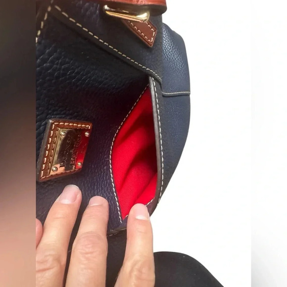 Dooney & Bourke Pebble Grain Leather Small Lexington Bag in Black and Brown - Picture 8 of 17